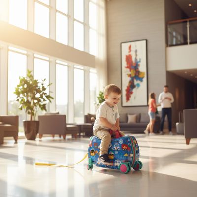 Imagen 2 del producto Maleta Andador Infantil con Ruedas y Arrastre Azul.