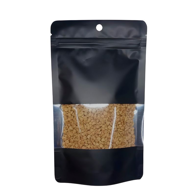 GENERICO - 300 Bolsas DoyPack Aluminio Negra Hermetico Visor 12X20X8CM