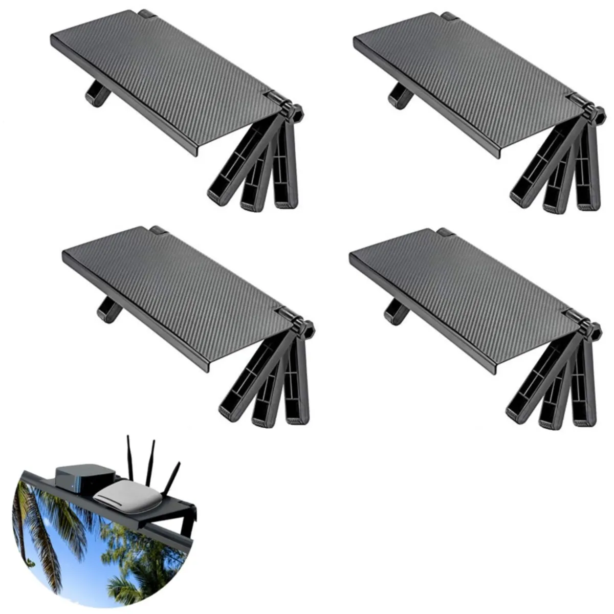 GENERICO - X4 Repisa Plegable Tv Monitor Control Remoto Soporte Router