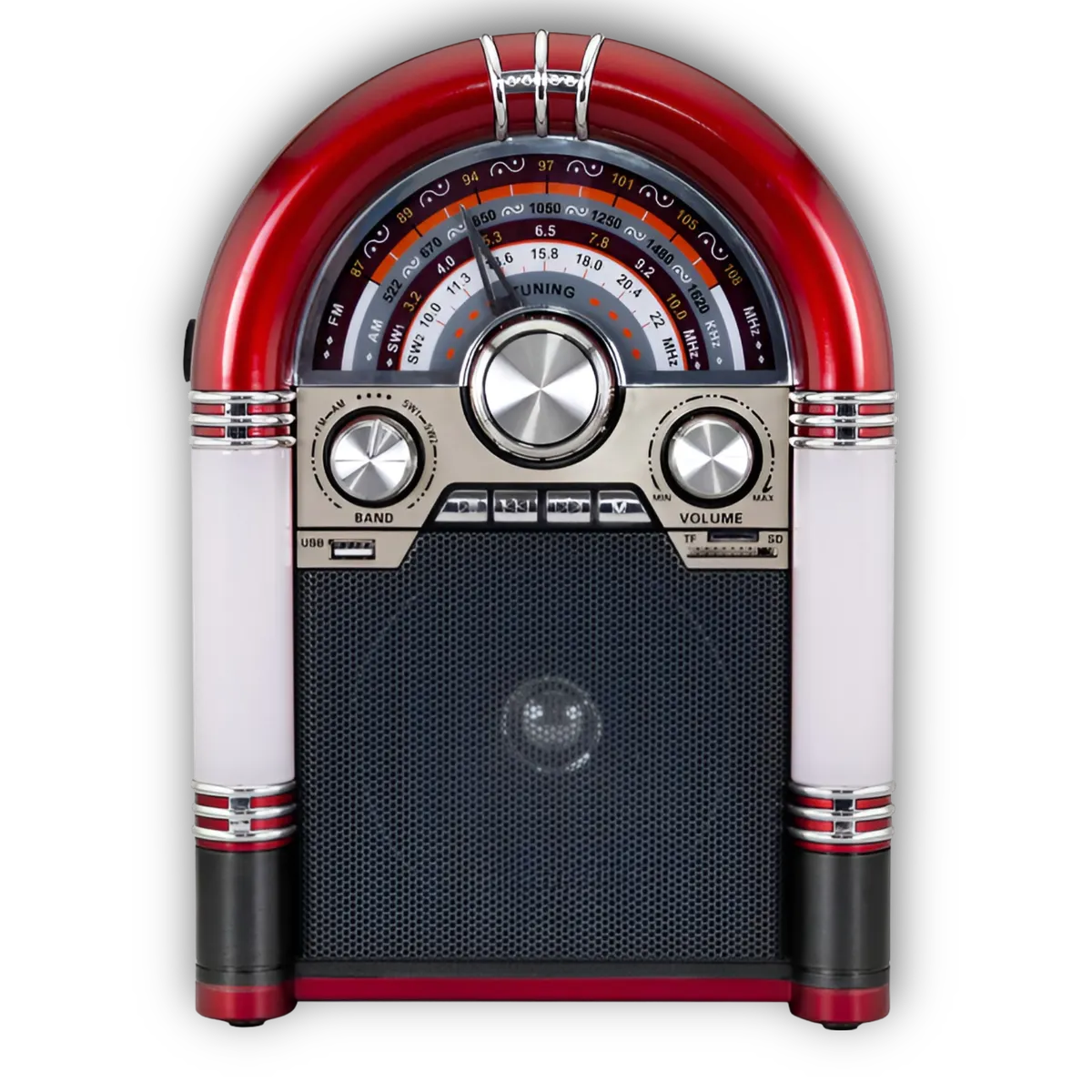 AUDIO PRO - Parlante Retro Rockola XL Bluetooth Recargable Iluminada AP2053