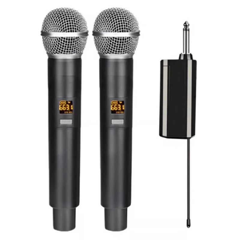 PHILCO - Set 2 Micrófonos Inalámbrico Philco Receptor Recargable