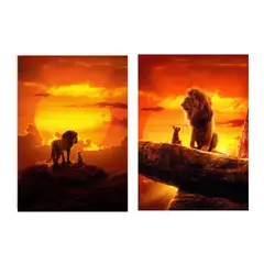LOS REGALONES - Cuadro Canvas Imagen Rey leon en lienzo Pack X2 Uds 30x50cm Cu