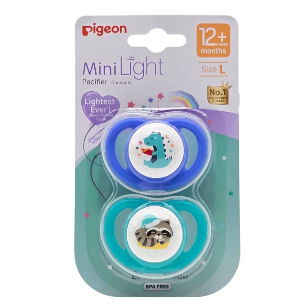 PIGEON - Chupete Odontológico PIGEON Mini Light Talla L 12m+
