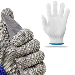 GENERICO - GUANTE ANTICORTE ACERO INOXIDABLE TALLA S