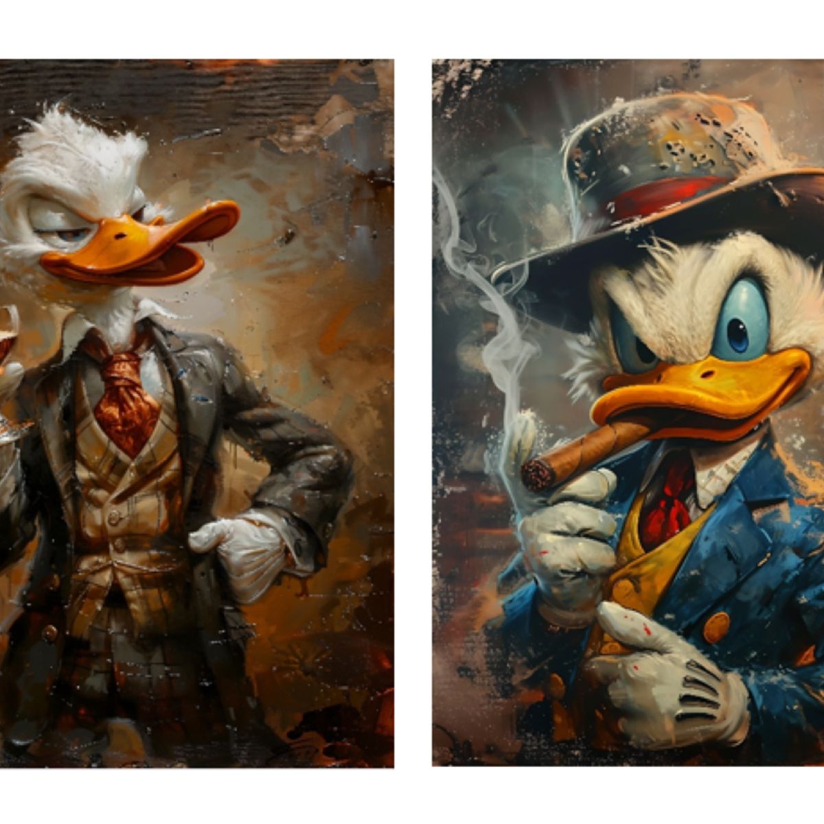 LOS REGALONES - Cuadro Canvas Imagen Jefe Donald en lienzo Pack X2 Uds 30x50cm Cu