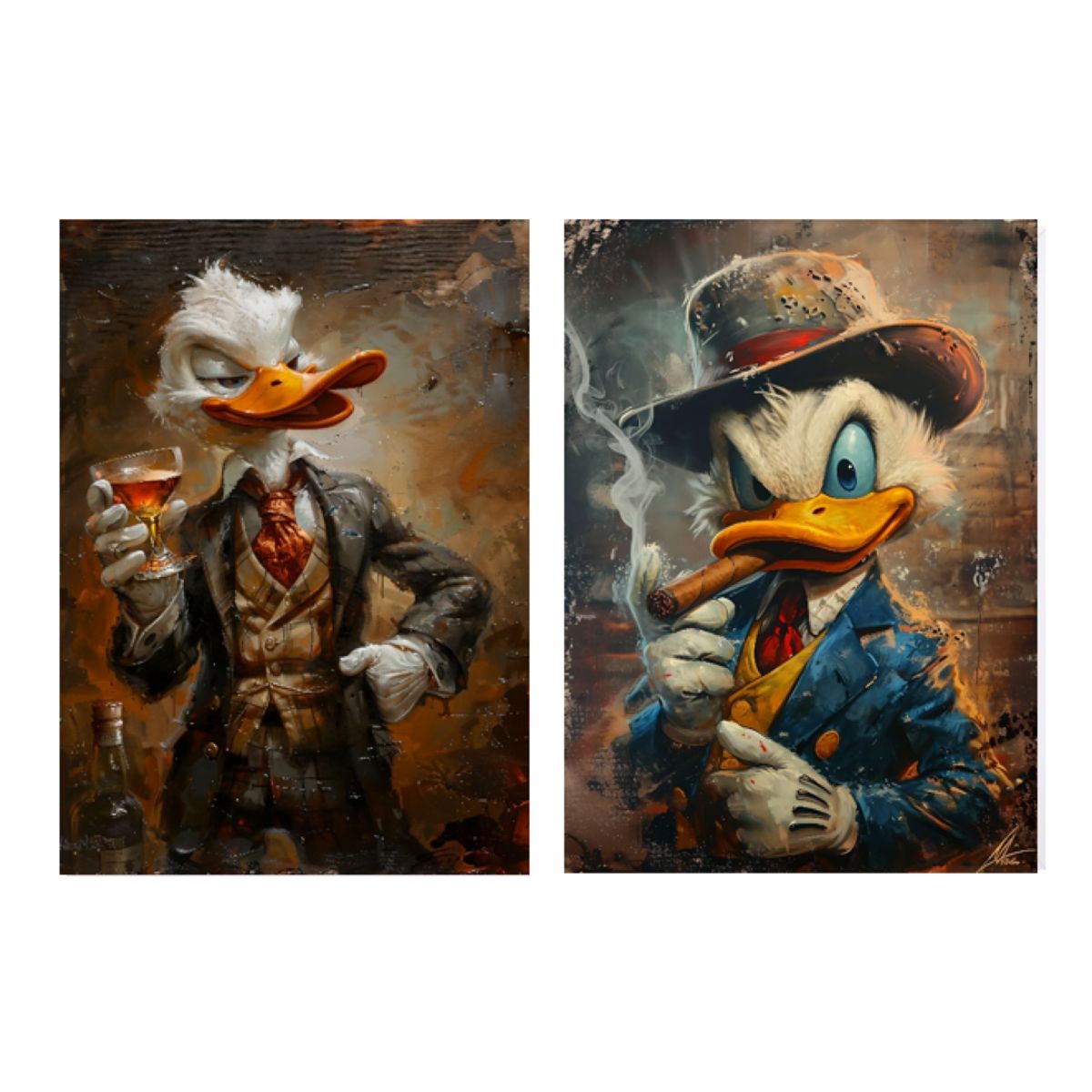 LOS REGALONES - Cuadro Canvas Imagen Jefe Donald en lienzo Pack X2 Uds 30x50cm Cu