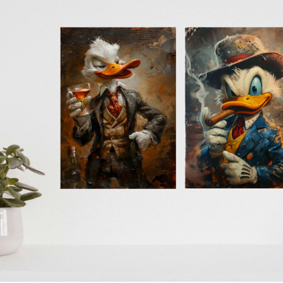 LOS REGALONES - Cuadro Canvas Imagen Jefe Donald en lienzo Pack X2 Uds 30x50cm Cu