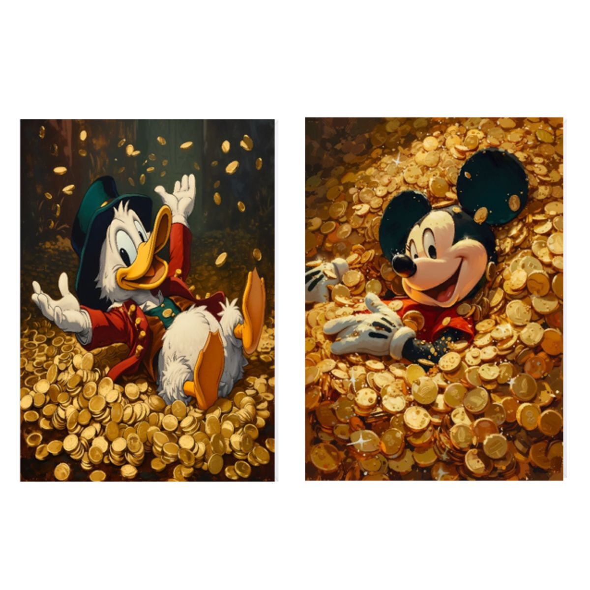 LOS REGALONES - Cuadro Canvas Imagen Mar Adinerado en lienzo Pack X2 Uds 30x50cm Cu