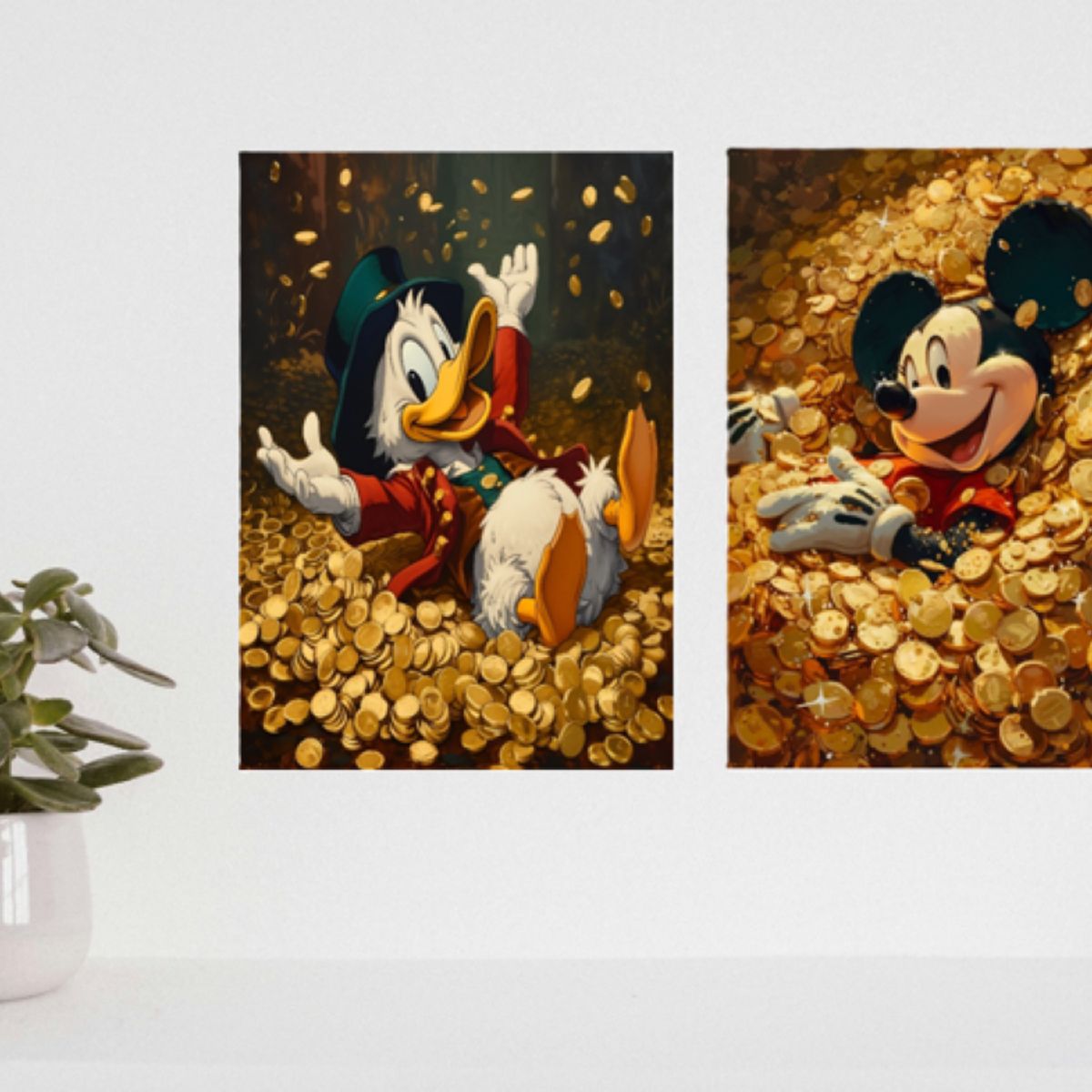 LOS REGALONES - Cuadro Canvas Imagen Mar Adinerado en lienzo Pack X2 Uds 30x50cm Cu