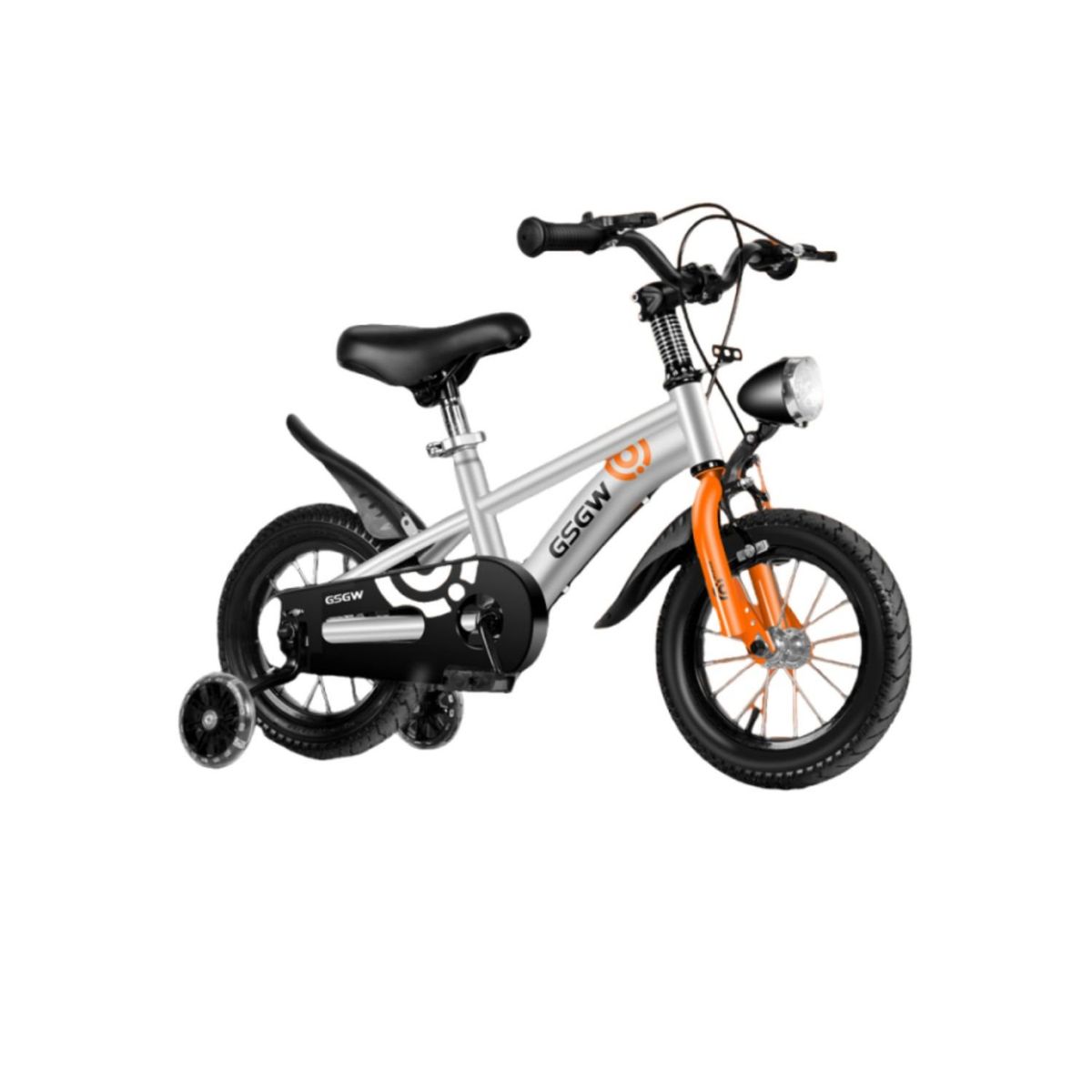 BABYLUNA - Bicicleta Infantil Aro 12 Plateada con Luz Delantera