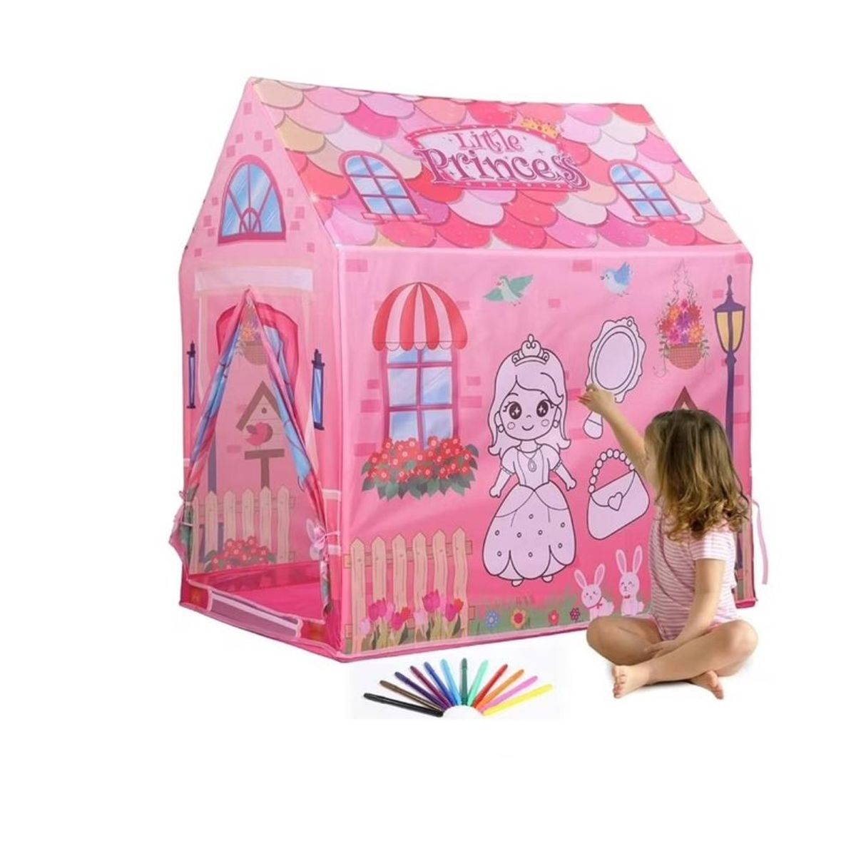 GENERICO - Carpa Infantil de Juegos para Niños- Diversión y creatividad - Rosado