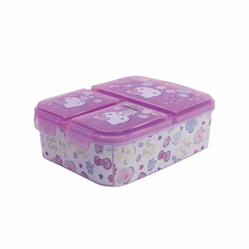 HELLO KITTY - Tupper Contenedor de hello kitty hermético - Sandwichera con Divisiones