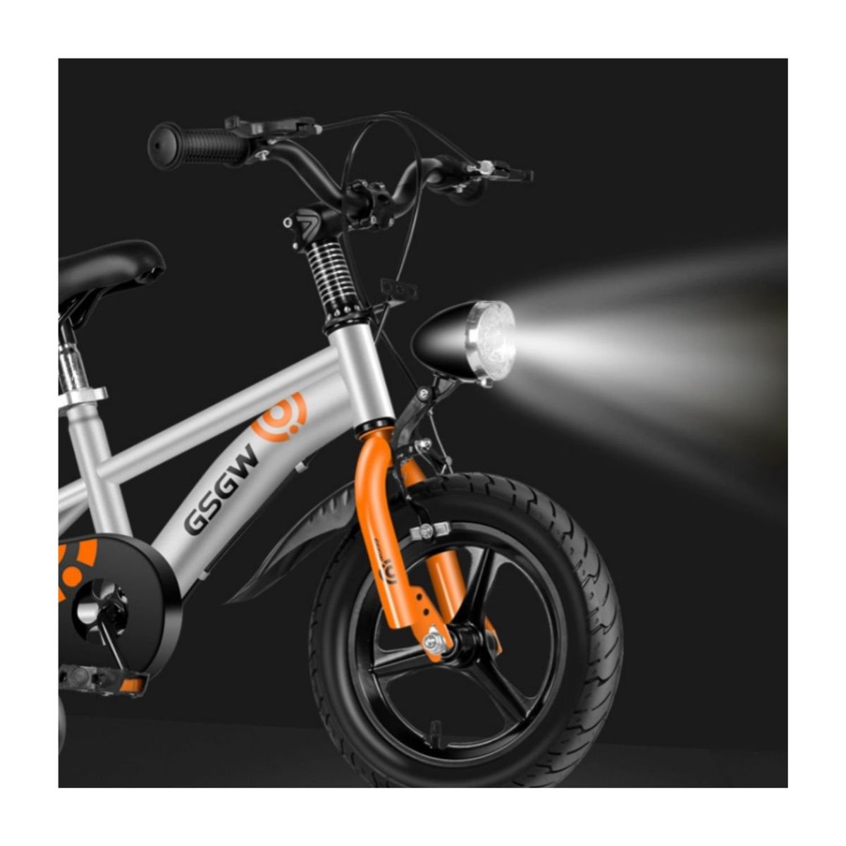 BABYLUNA - Bicicleta Infantil Aro 16 Plateada con Luz Delantera