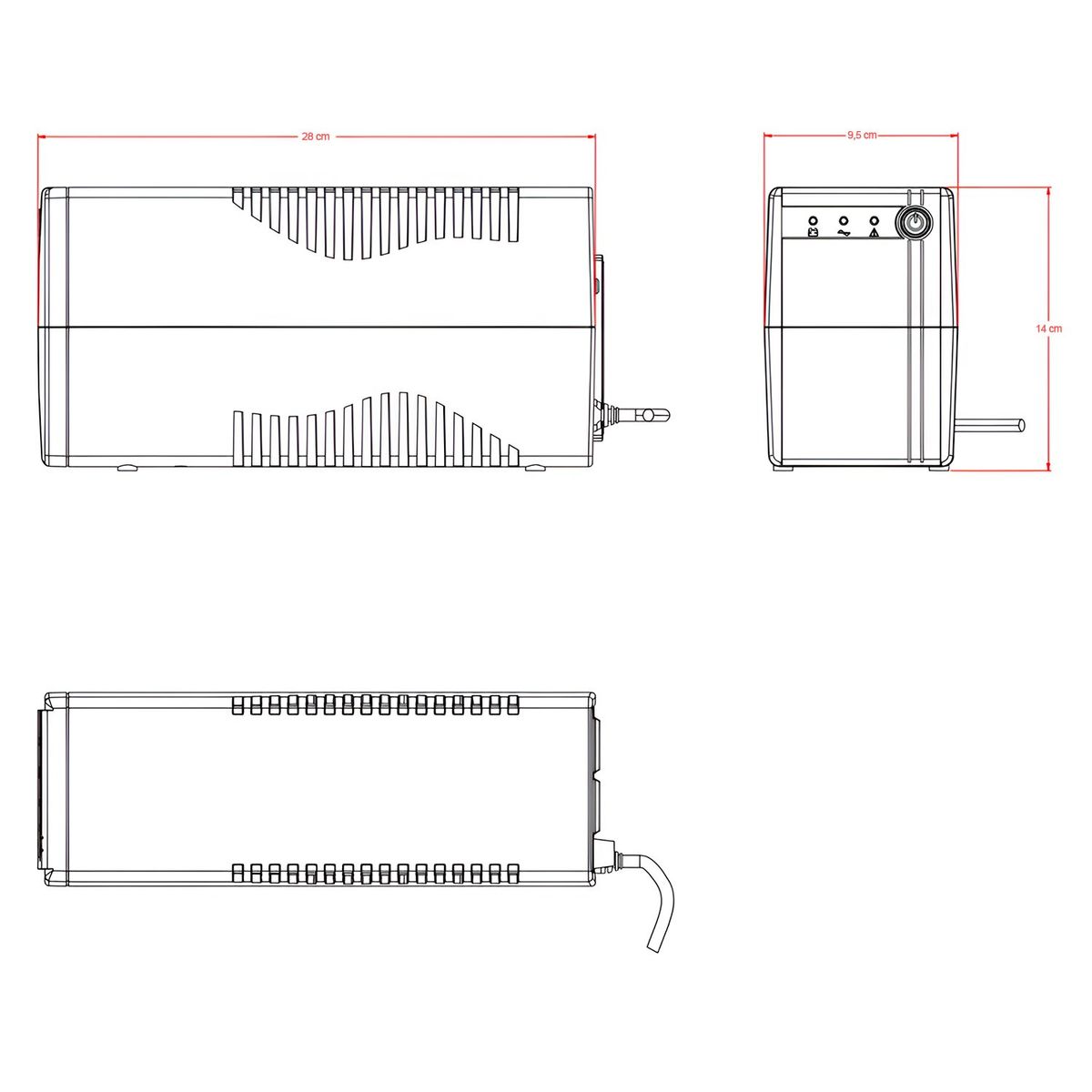 HIKVISION - UPS Interactiva Hikvision Back-Up Series de 600VA / 360W