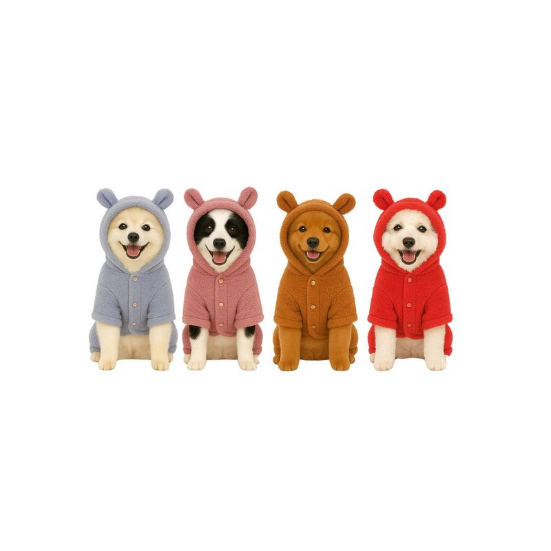 GENERICO - Ropa para mascota osito polar Talla L 30x20 CM - Rojo