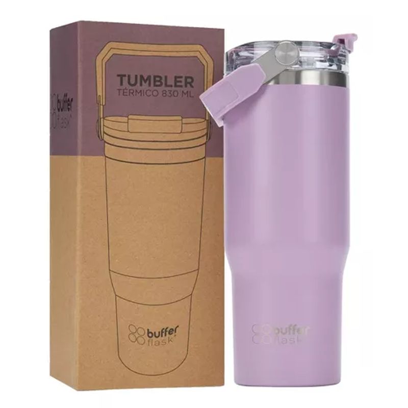 GENERICO - Vaso tumbler mug térmico botella de agua buffer acero inoxidable lila
