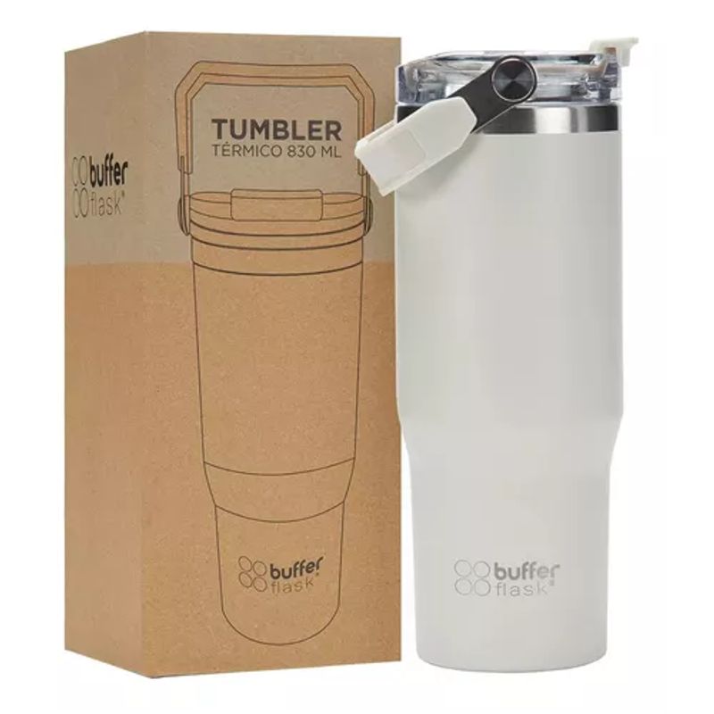 GENERICO - Vaso tumbler mug térmico agua buffer acero inoxidable color ivory