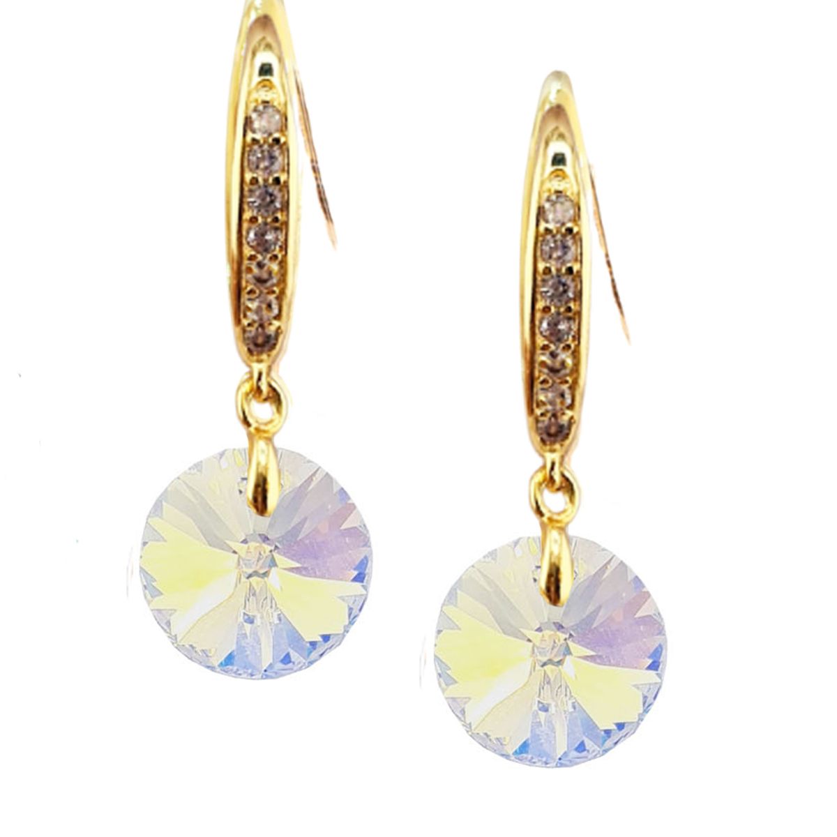 JOYAS MONTERO - Aros Aurora Baño Oro 24K creado cristales de Swarovski® Aurora Boreal