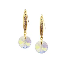 JOYAS MONTERO - Aros Aurora Baño de Oro 24K Cristal Aurora Boreal