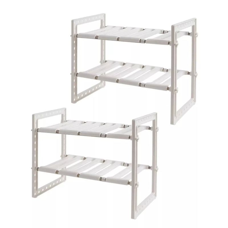 GENERICO - Pack X2 Estantes Organizador De Ollas Ajustable Multiusos