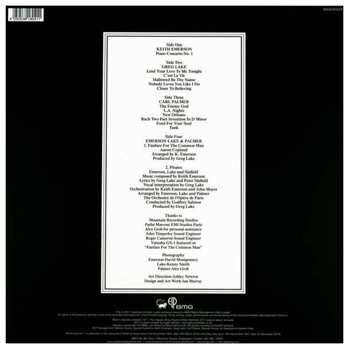 HITWAY MUSIC - EMERSON, LAKE & PALMER - WORKS VOLUME 1 (2LP) - VINILO