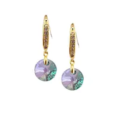 JOYAS MONTERO - Aros Aurora Baño de Oro 24K Cristal Paradise Shine