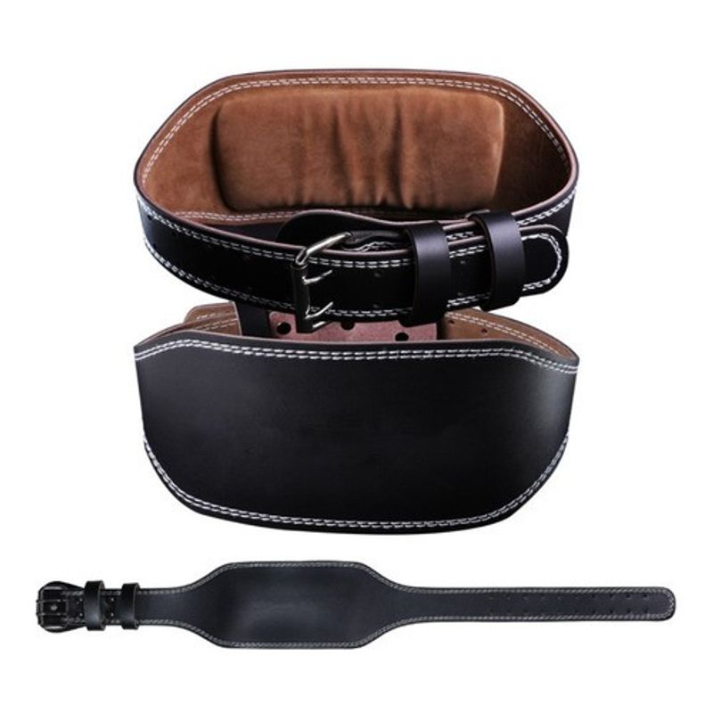 MUNDO MAGIA - Cinturon Faja Cuero Pesas Crossfit Gym Fit Acojinada Premium