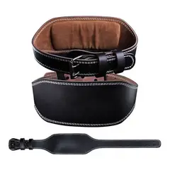 MUNDO MAGIA - Cinturon Faja Cuero Pesas Crossfit Gym Fit Acojinada Premium