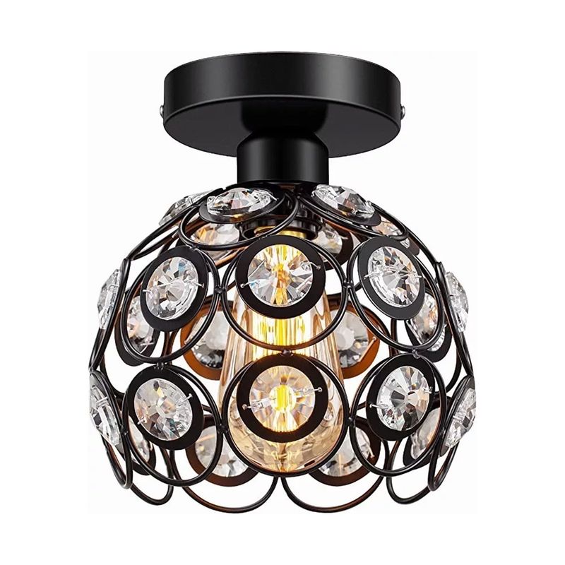 MICRO - Lampara colgante de techo vintage cristal e27 - negro