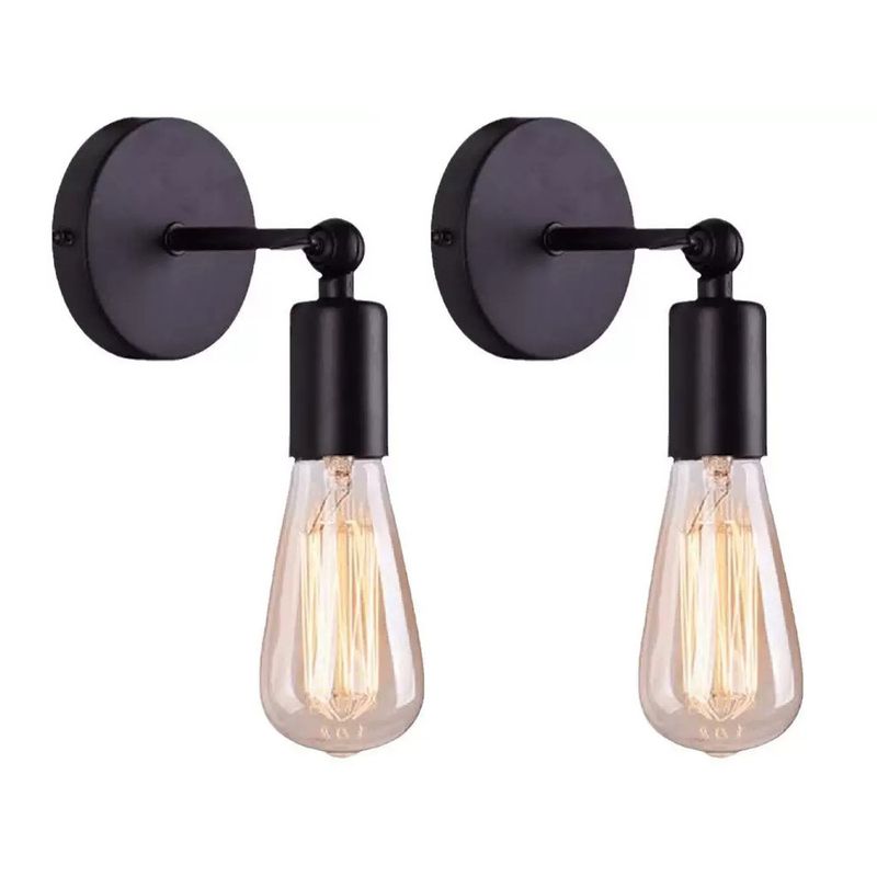 MICRO - Paquete de 2 lámparas de pared de hierro industrial para colgar techo