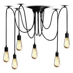 MICRO - Clásico araña colgante lámparas ajustable diy techo araña luz e27 luz