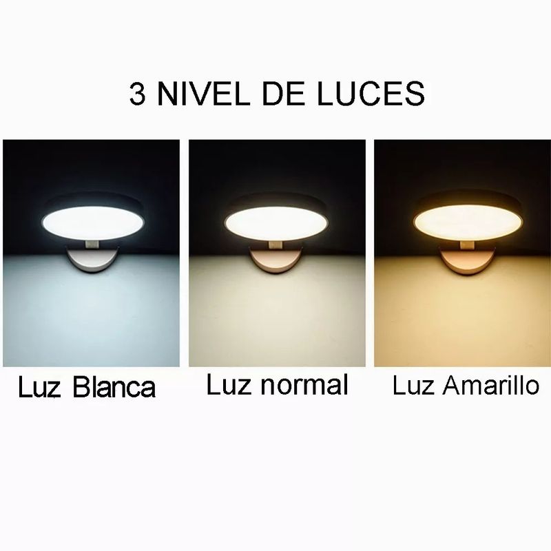 MICRO - Lampara de pared moderna 10w led ajustable 3 nivel luz 220V negro