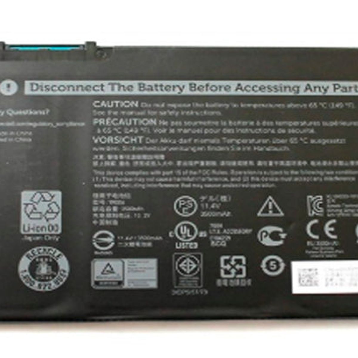 DELL - BATERIA DELL YRDD6 3C Batería Latitud Original 42wh Negro