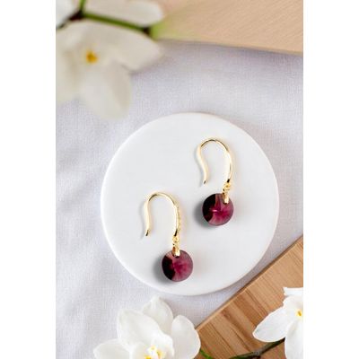 Imagen 2 del producto Aros Aurora Baño Oro 24K creado cristales de Swarovski® Amathyste