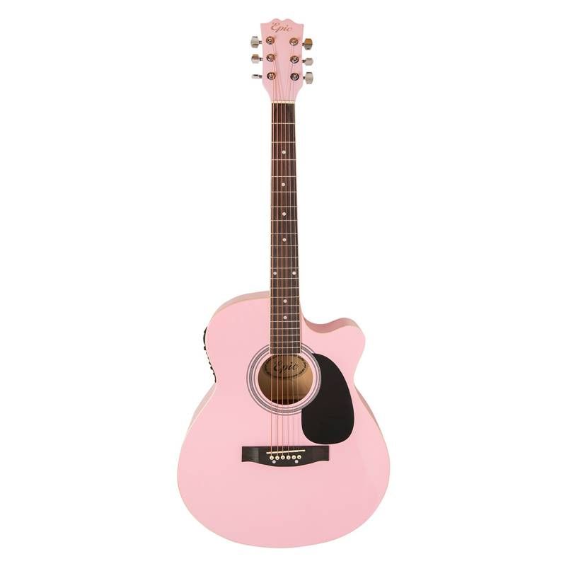 EPIC - Guitarra Electroacústica Epic Rosada 40 Pulgadas con Funda