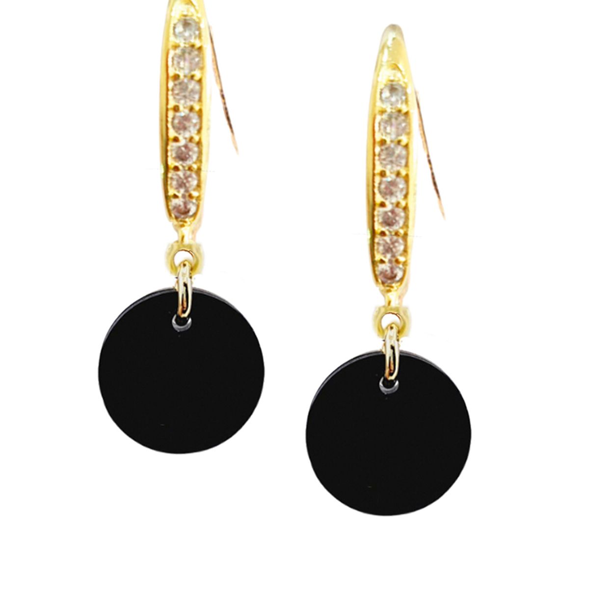 JOYAS MONTERO - Aros Aurora Baño Oro 24K creado cristales de Swarovski® Jet