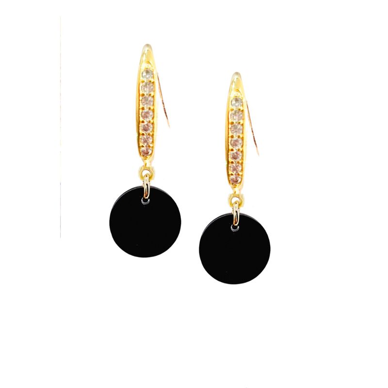 JOYAS MONTERO - Aros Aurora Baño de Oro 24K Cristal Jet