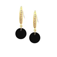JOYAS MONTERO - Aros Aurora Baño de Oro 24K Cristal Jet