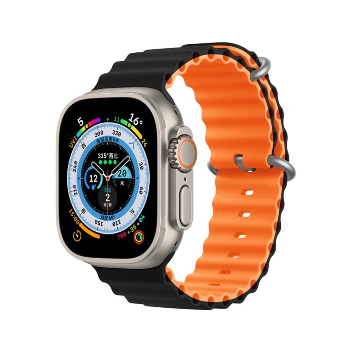 DEVIA - Pulsera para Apple Watch Deluxe Series Sport6 BlackOrange 38-40-41mm Devia