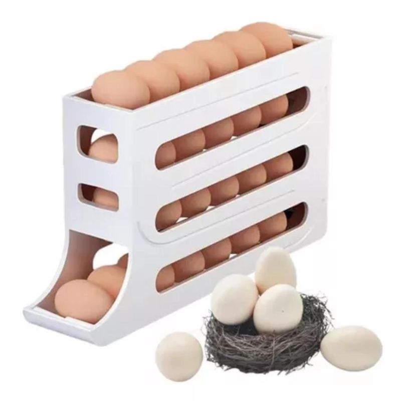 GENERICO - Dispensador De Huevos Para Nevera Color Blanco Blanco