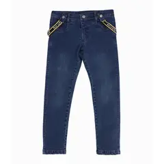 BLACK AND BLUE - Jeans niño suspensores desmontables denim azul