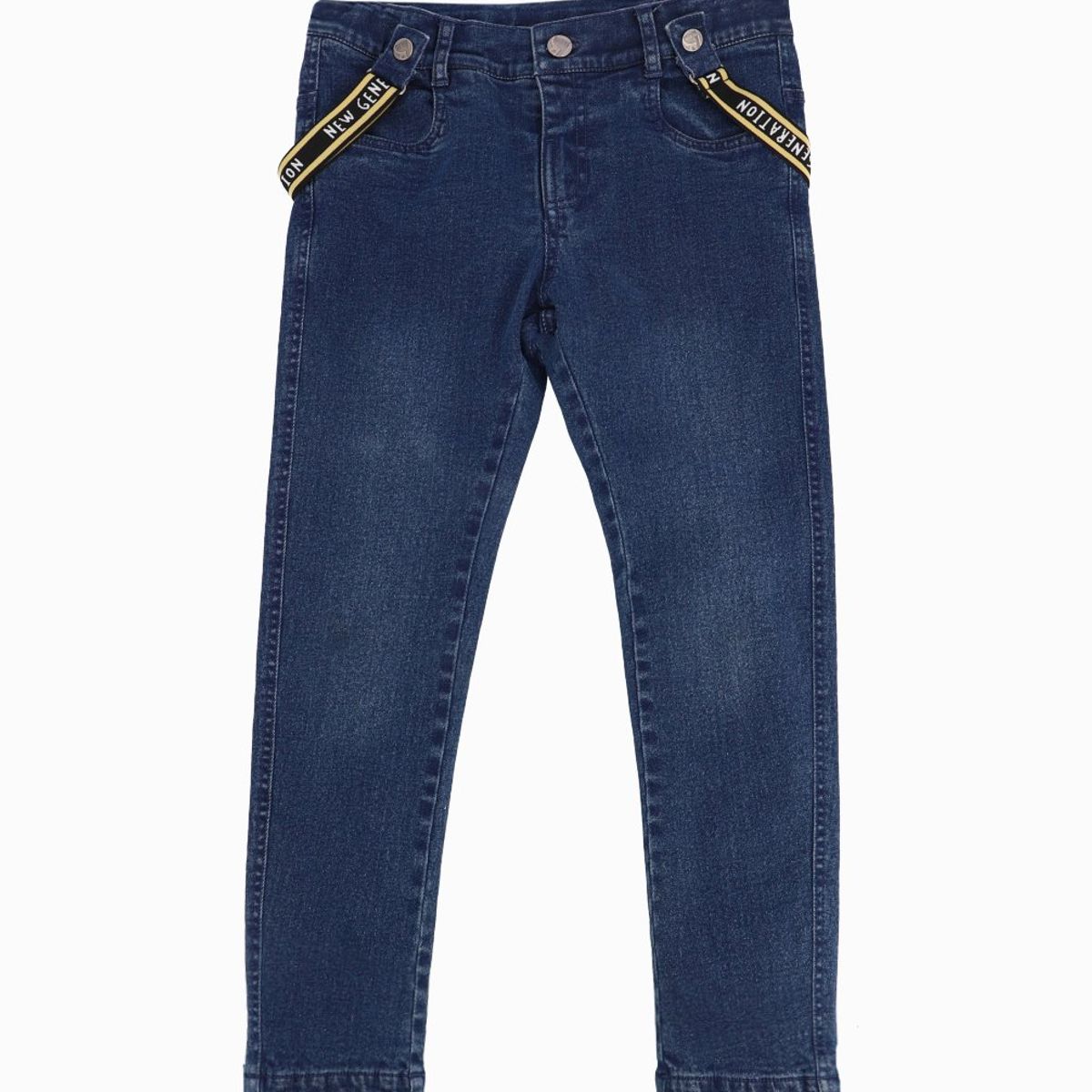 BLACK AND BLUE - Jeans niño suspensores desmontables denim azul Black and Blue