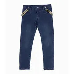 BLACK AND BLUE - Jeans niño suspensores desmontables denim azul