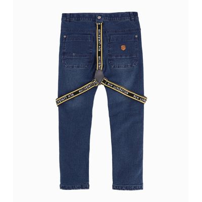 Imagen 2 del producto Jeans niño suspensores desmontables denim azul