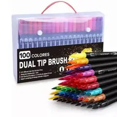 MICRO - Plumones punta pincel marcadores doble punta lonk 100 colors