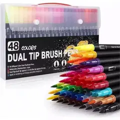 MICRO - Plumones punta pincel 48 colores marcadores punta pincel