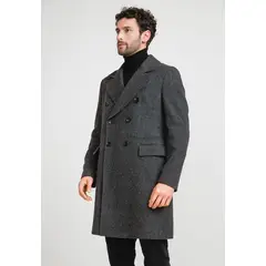 PERRY ELLIS - Abrigo Hombre Lana Espiga Negro