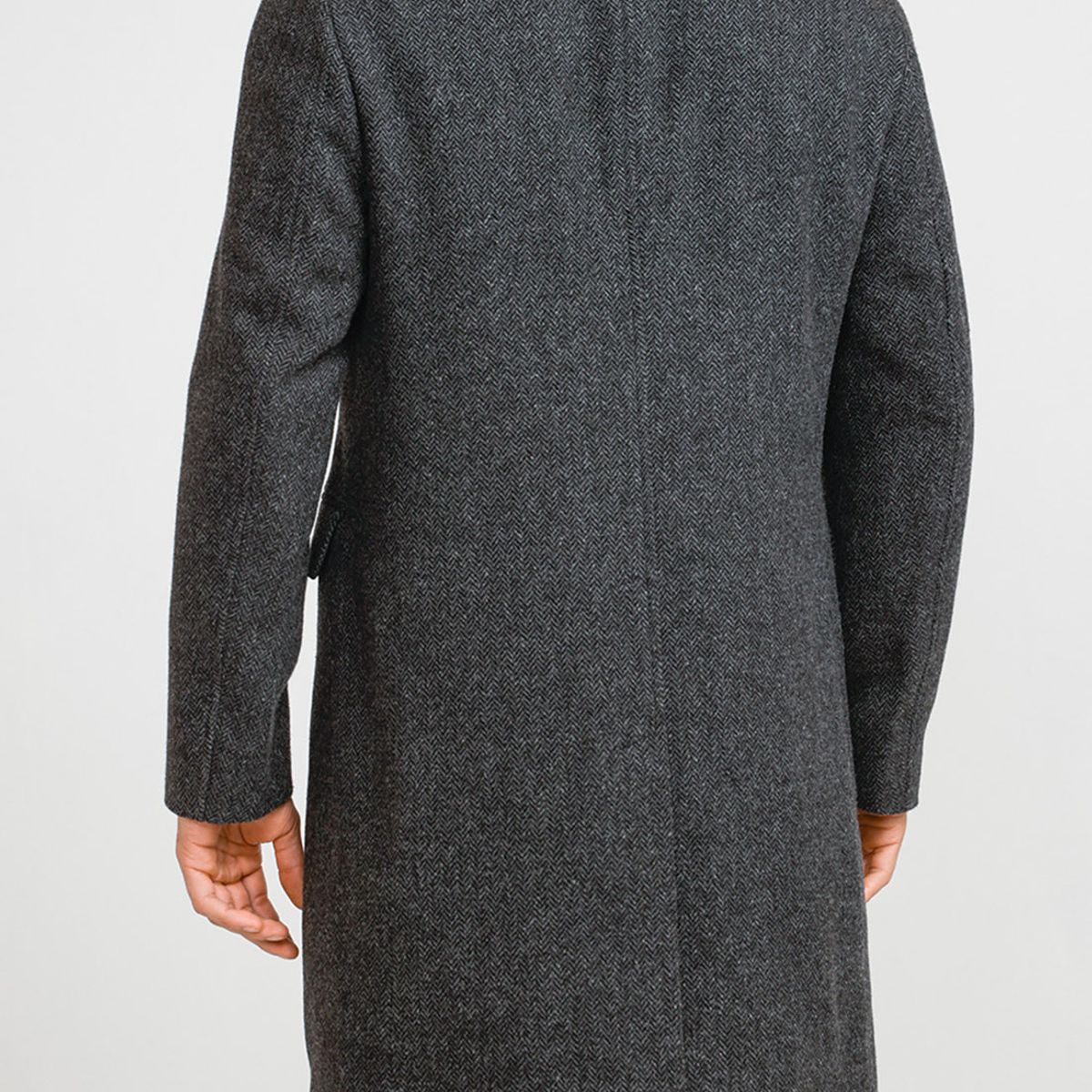 PERRY ELLIS - Abrigo Hombre Lana Espiga Negro