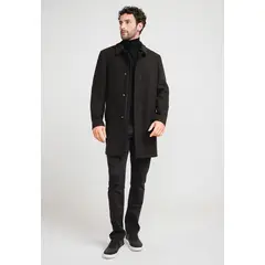 PERRY ELLIS - Abrigo Hombre Lana Negro