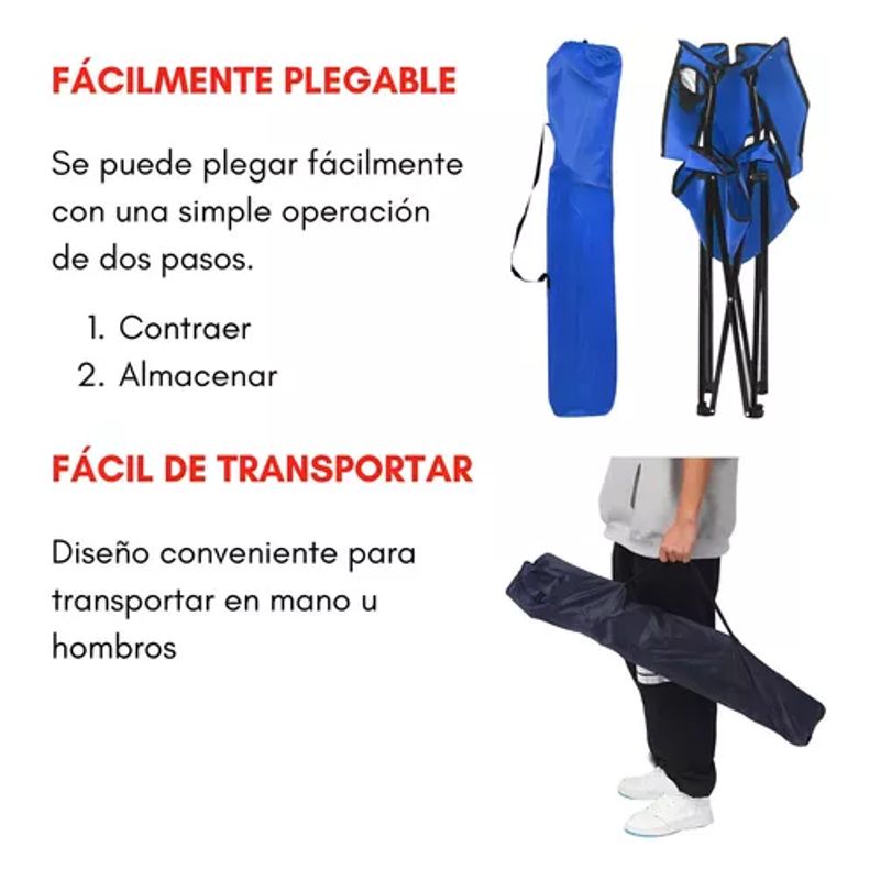 GENERICO - Silla plegable de camping para picnic y playa azul oscuro